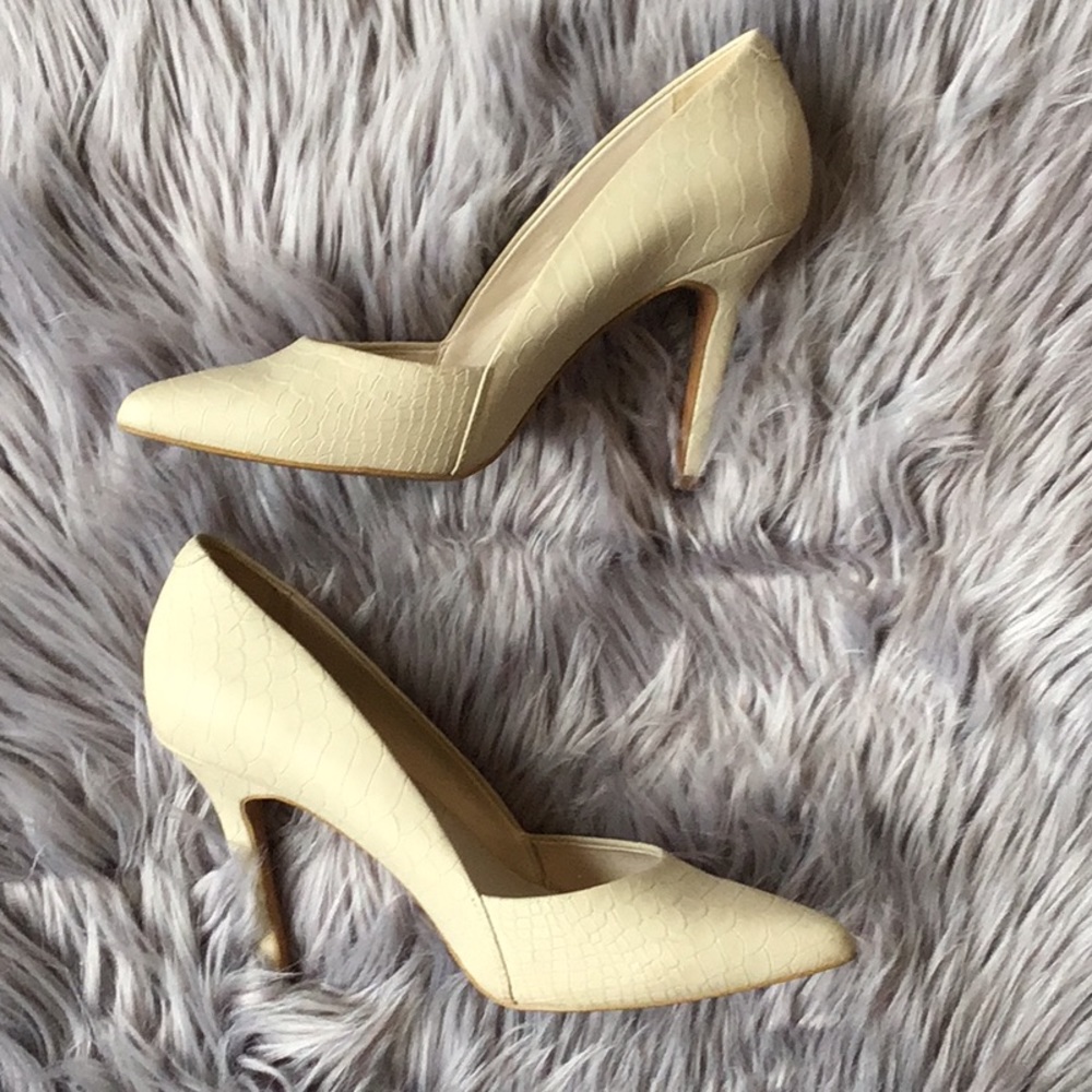Croc embossed heels